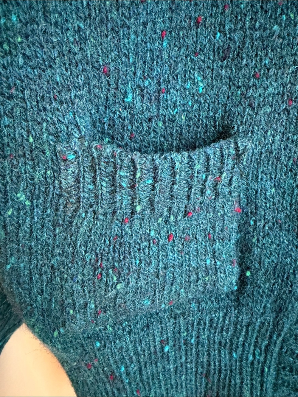 Vtg Lands' End 100% Wool Speckled Shawl Collar Cardigan Sweater Women M - Picture 5 of 8